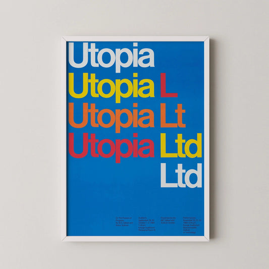 Dietmar Winkler Utopia Print: Minimalist Typography, Giclee Fine Art