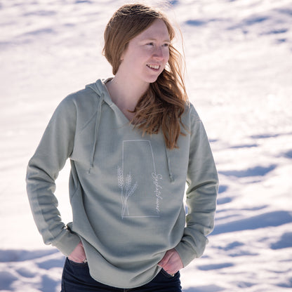 Chandail à capuchon pour femmes avec motifs au trait de la Saskatchewan