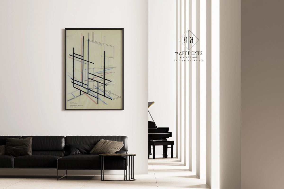 Impression d'art structure Bauhaus : Tirage Giclée moderne du milieu du siècle de Felix del Marle