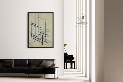 Impression d'art structure Bauhaus : Tirage Giclée moderne du milieu du siècle de Felix del Marle
