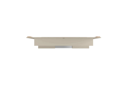 Meuble TV mural flottant moderne Augusta – Beige/Crème Brillant