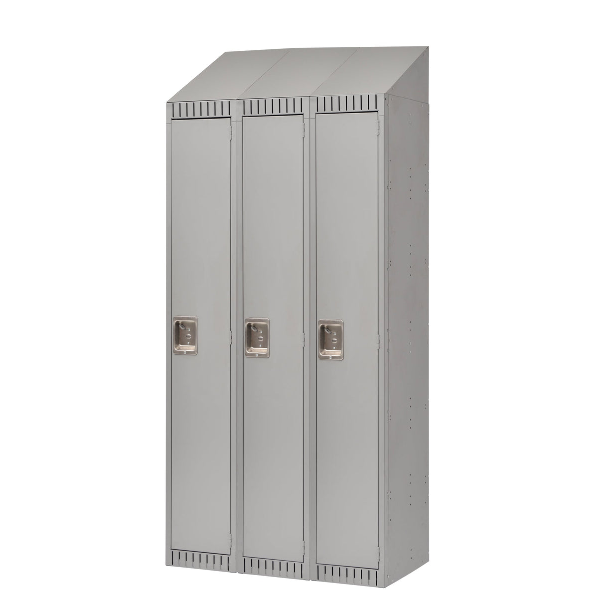 Casiers assemblés, batterie de 3, 36" x 18" x 82", acier, gris, Rivet (assemblé)