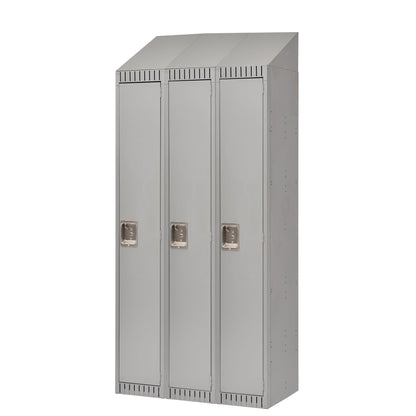 Casiers assemblés, batterie de 3, 36" x 18" x 82", acier, gris, Rivet (assemblé)