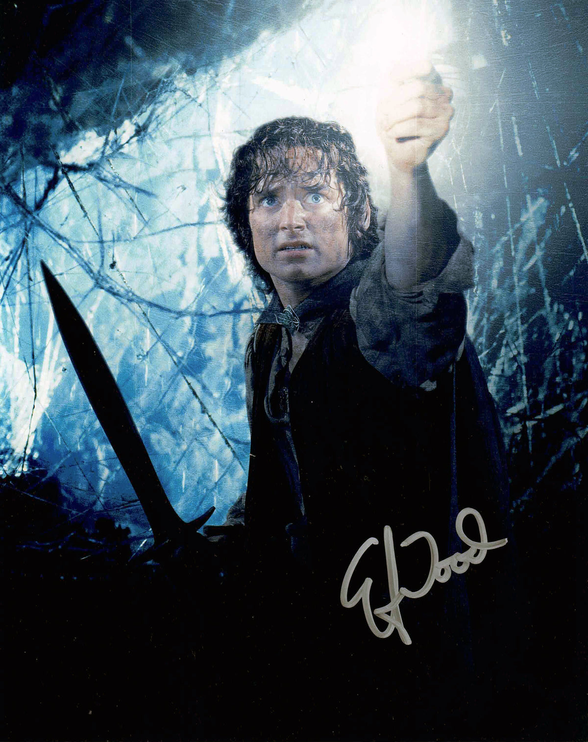 Elijah Wood Signed Frodo vs Shelob LOTR 8x10 Photo