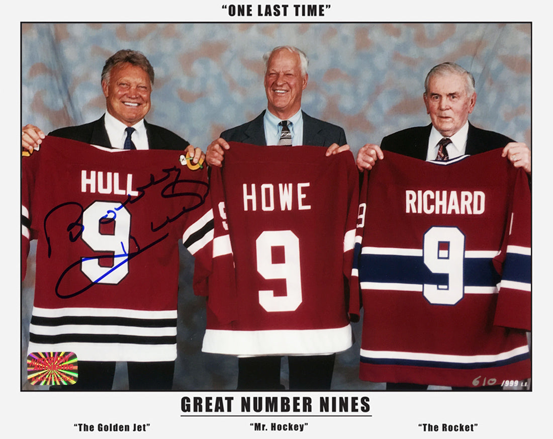 Bobby Hull Signed Three Great Nines 8x10 Photograph /999