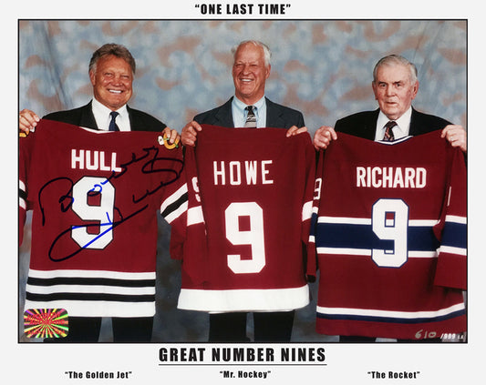 Bobby Hull Signed Three Great Nines 8x10 Photograph /999