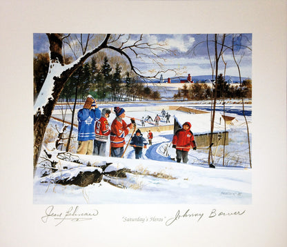 Saturday's Heroes Lithograph Signed by Jean Béliveau