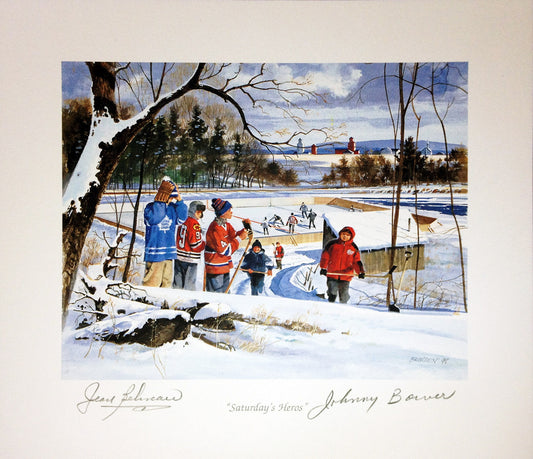 Saturday's Heroes Lithograph Signed by Jean Béliveau