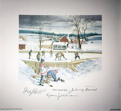 Where Legends Begin Lithograph Signed by Béliveau, Bower