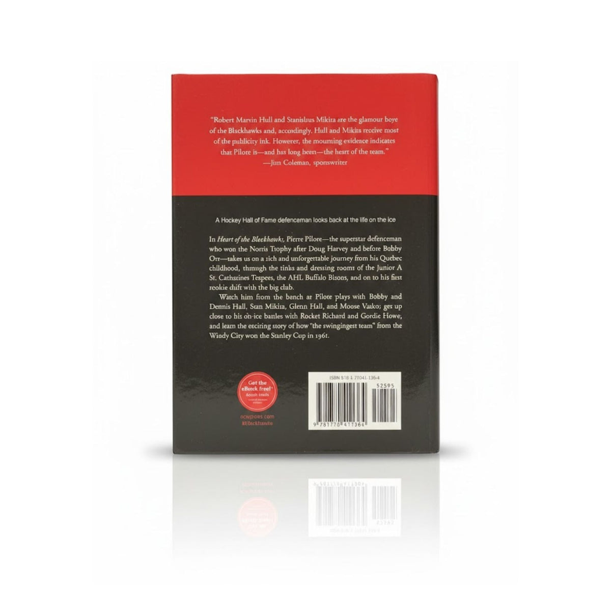 CŒUR DES BLACKHAWKS, LIVRE SIGNÉ PAR PIERRE PILOTE - MÉMOIRES DE HOCKEY AUTOGRAPHÉ, COUVERTURE RIGIDE 9 X 6 POUCES - SOUVENIR DE COLLECTION DE LÉGENDE DU HOCKEY DE CHICAGO