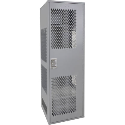 Casier de rangement avec porte, acier, 61 cm (l) x 61 cm (P) x 183 cm (H), gris