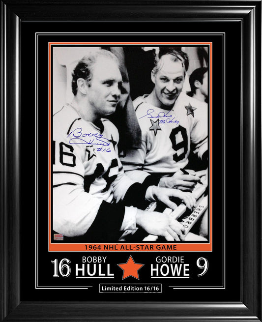 Gordie Howe & Bobby Hull Signed 16x20 Framed #16 of 16