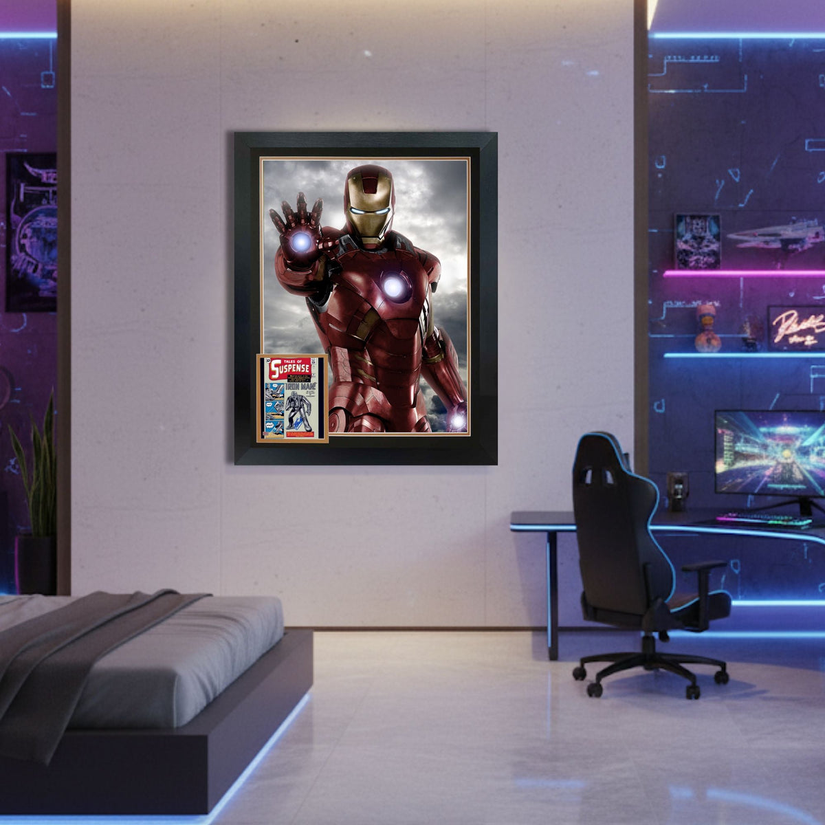 Stan Lee Autographed Iron Man Framed Vertical Display (38.5x28)