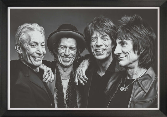 Rolling Stones Band Portrait Framed Art Reprint