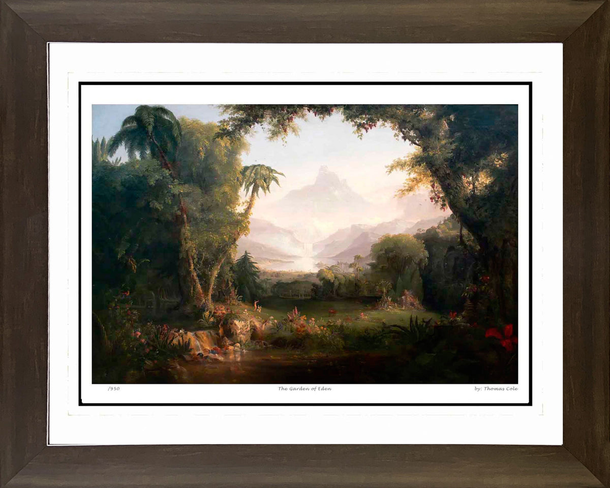 THOMAS COLE "LE JARDIN D'ÉDEN" ÉCOLE DE HUDSON RIVER - IMPRESSION D'ART ENCADRÉE 76X61CM