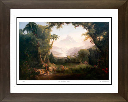 THOMAS COLE "LE JARDIN D'ÉDEN" ÉCOLE DE HUDSON RIVER - IMPRESSION D'ART ENCADRÉE 76X61CM