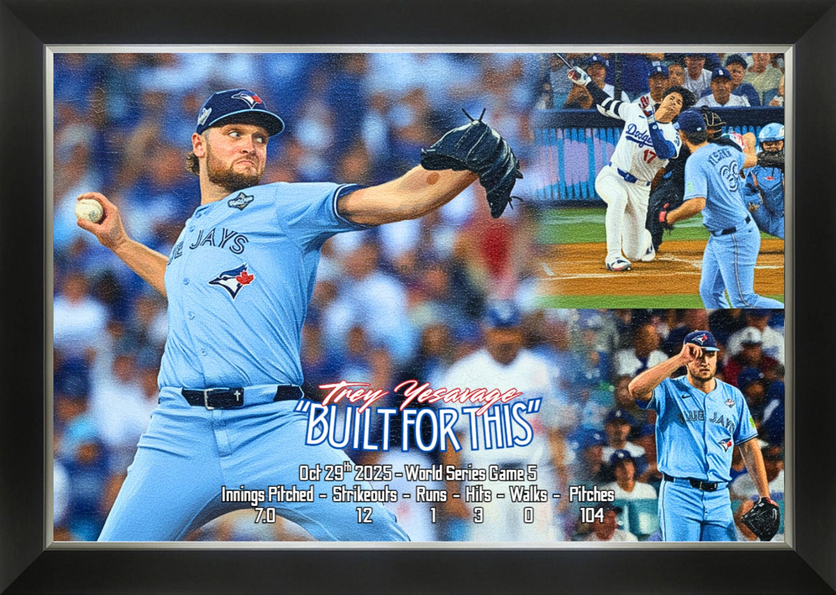 Trey Yesavage 2025 World Series Game 5 Framed Canvas (33.5x23.5)