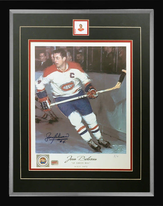 Jean Beliveau Autographed Framed Lithograph #1 of 4 (24x20)