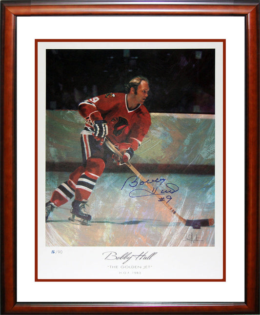 Bobby Hull Signed Artist Proof Framed Lithograph (27x23)