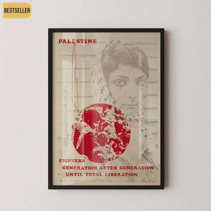 Affiche Palestine Libre - Leïla Khaled (Article de collecte de fonds) | Impression d'art de libération disponible encadrée à la main ou non encadrée