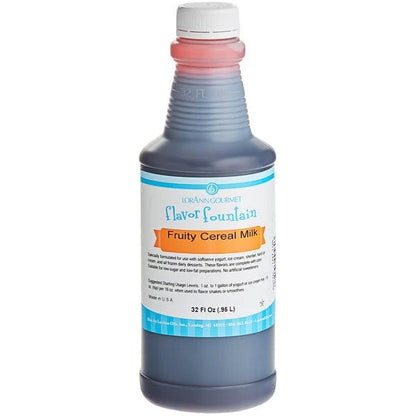 Fontaine d'arômes Lait aux Céréales Fruitées - 4 oz. - 32 oz. - Arômes pour Crèmes Glacées et Boissons - Huiles LorAnn - Distribution Canadienne - Livraison Gratuite au Canada pour les Commandes de Plus de 199 CAD