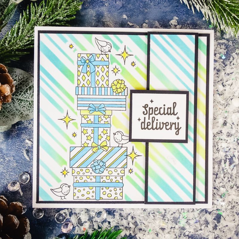Ensemble Tampons et Pochoirs Cadeaux et Rubans