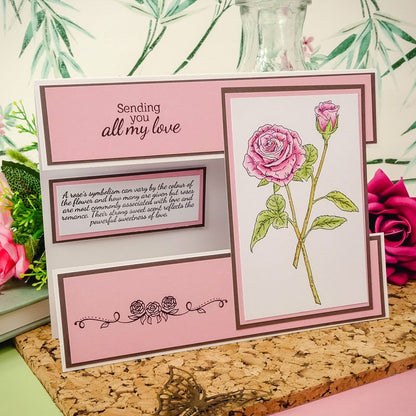 Pour l'amour des timbres - Beautés botaniques - Set de tampons Rose A6