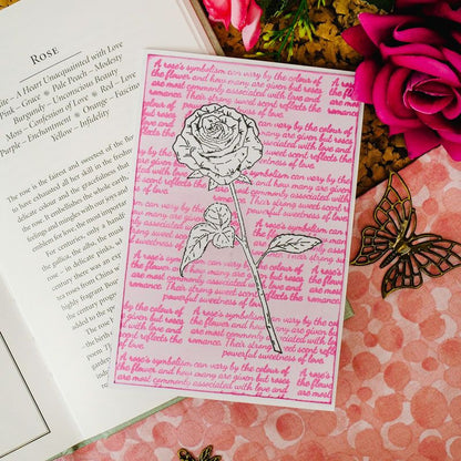 Pour l'amour des timbres - Beautés botaniques - Set de tampons Rose A6
