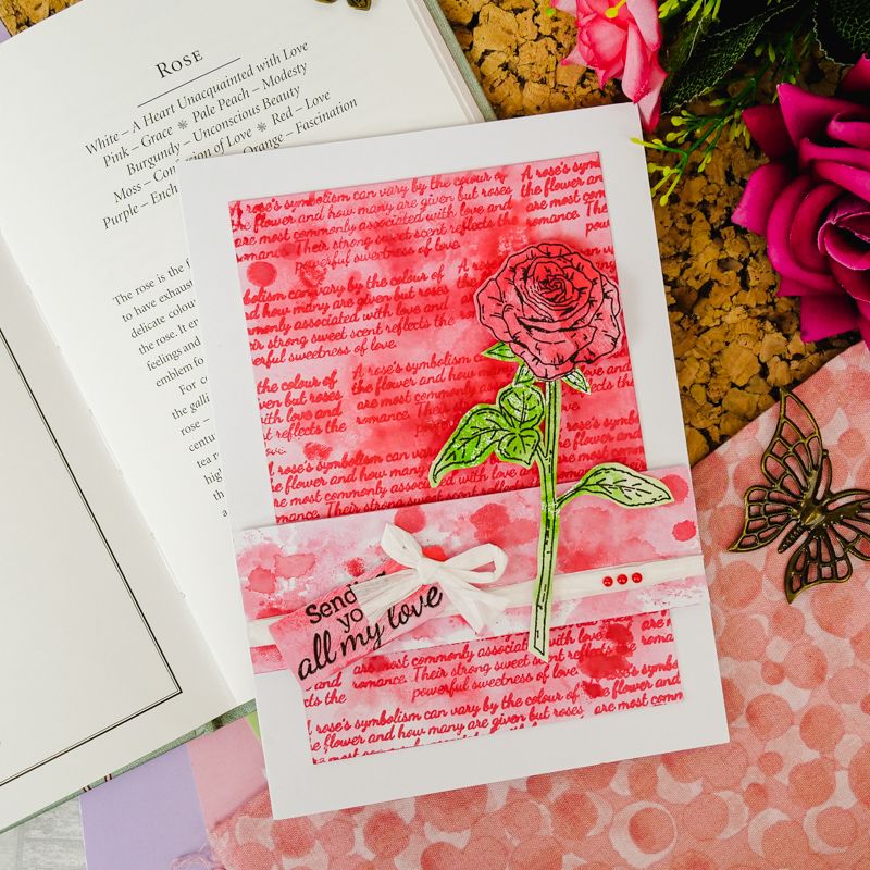 Pour l'amour des timbres - Beautés botaniques - Set de tampons Rose A6