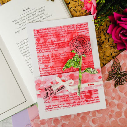 Pour l'amour des timbres - Beautés botaniques - Set de tampons Rose A6