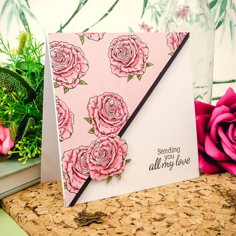 Pour l'amour des timbres - Beautés botaniques - Set de tampons Rose A6