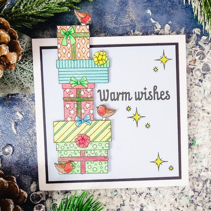 Ensemble Tampons et Pochoirs Cadeaux et Rubans
