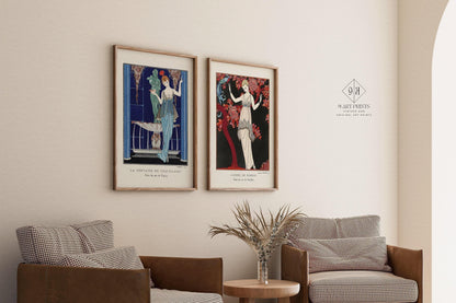 George Barbier STATEMENT DUO| Art Nouveau Prints available framed
