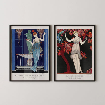 George Barbier STATEMENT DUO| Art Nouveau Prints available framed