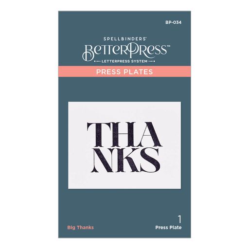 Plaque d'impression Big Thanks de la collection BetterPress