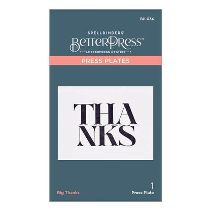 Plaque d'impression Big Thanks de la collection BetterPress