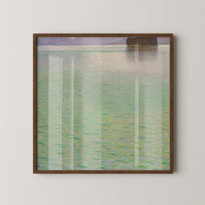 Gustav Klimt Island Attersee Print: Tranquil Green Lake Scene