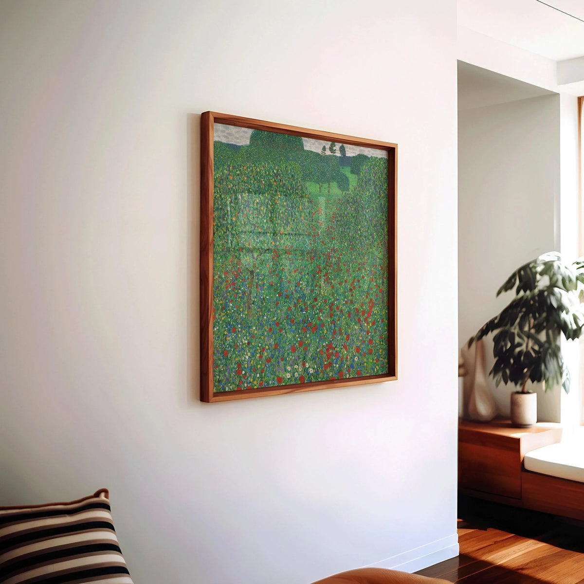 Gustav Klimt - Coquelicots | Tableau vintage célèbre (disponible encadré à la main ou non encadré) 1x1