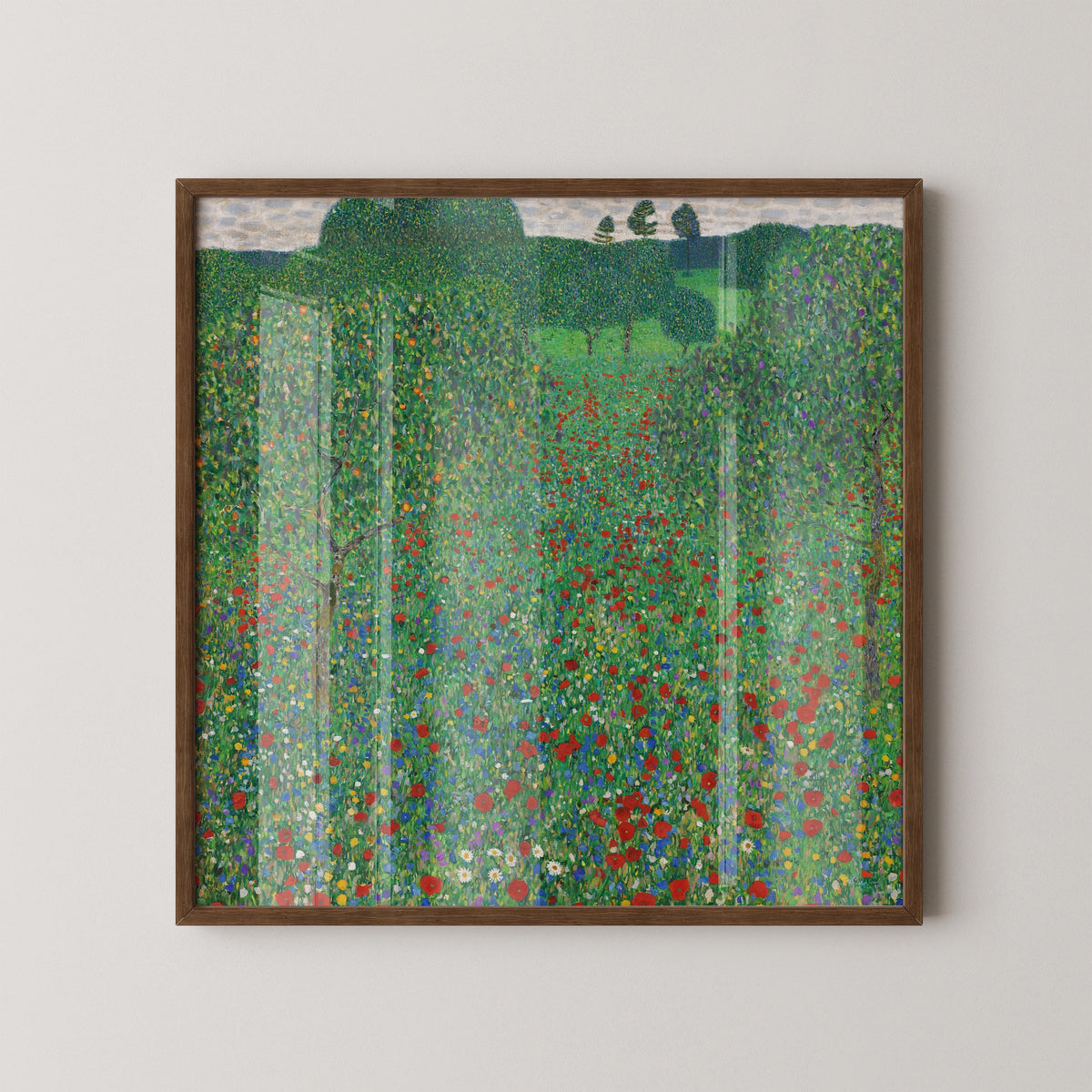 Gustav Klimt - Coquelicots | Tableau vintage célèbre (disponible encadré à la main ou non encadré) 1x1
