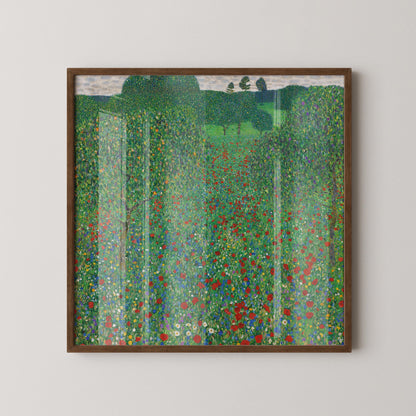 Gustav Klimt - Coquelicots | Tableau vintage célèbre (disponible encadré à la main ou non encadré) 1x1