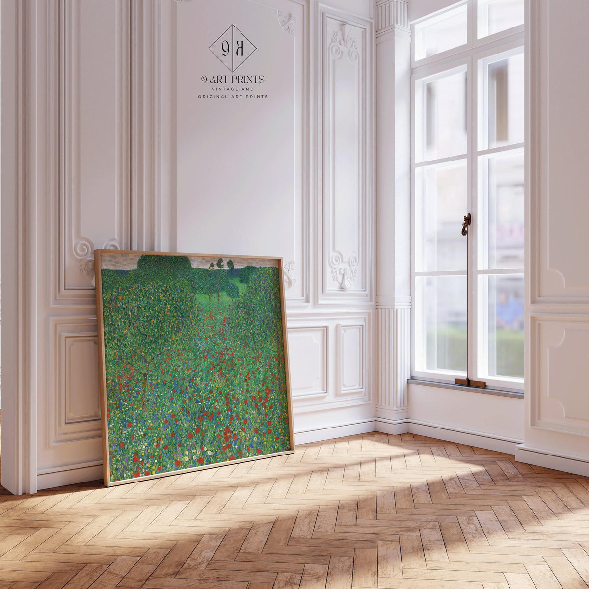 Gustav Klimt - Coquelicots | Tableau vintage célèbre (disponible encadré à la main ou non encadré) 1x1