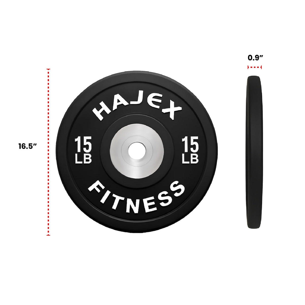 Plaques de pare-chocs HAJEX Olympic Competition Steel Hub colorées - 15, 25, 35, 45, 55 LB