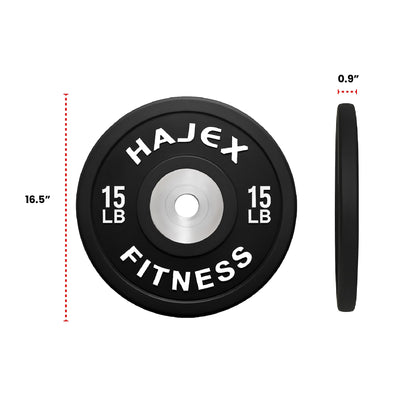 Plaques de pare-chocs HAJEX Olympic Competition Steel Hub colorées - 15, 25, 35, 45, 55 LB