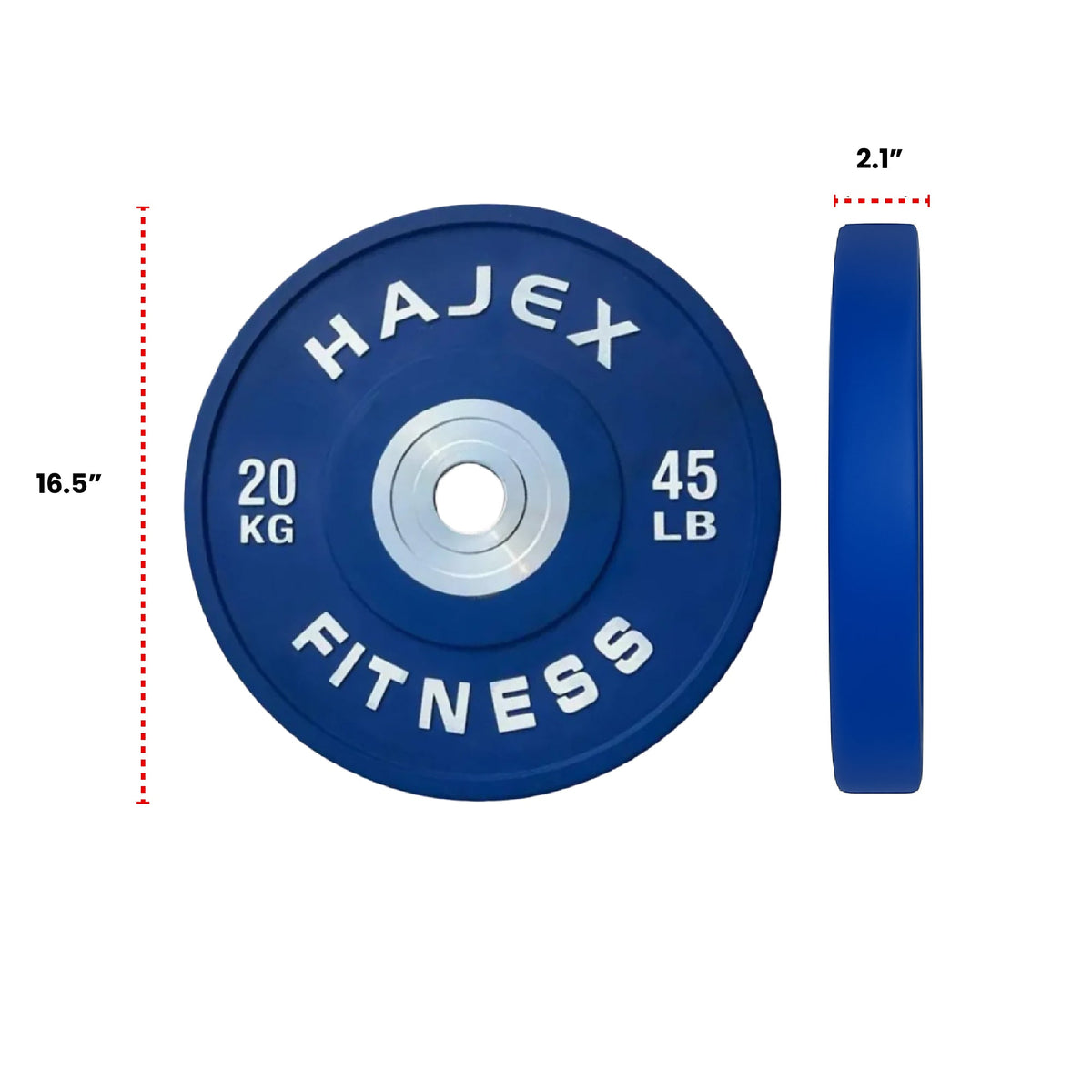 Plaques de pare-chocs HAJEX Olympic Competition Steel Hub colorées - 15, 25, 35, 45, 55 LB