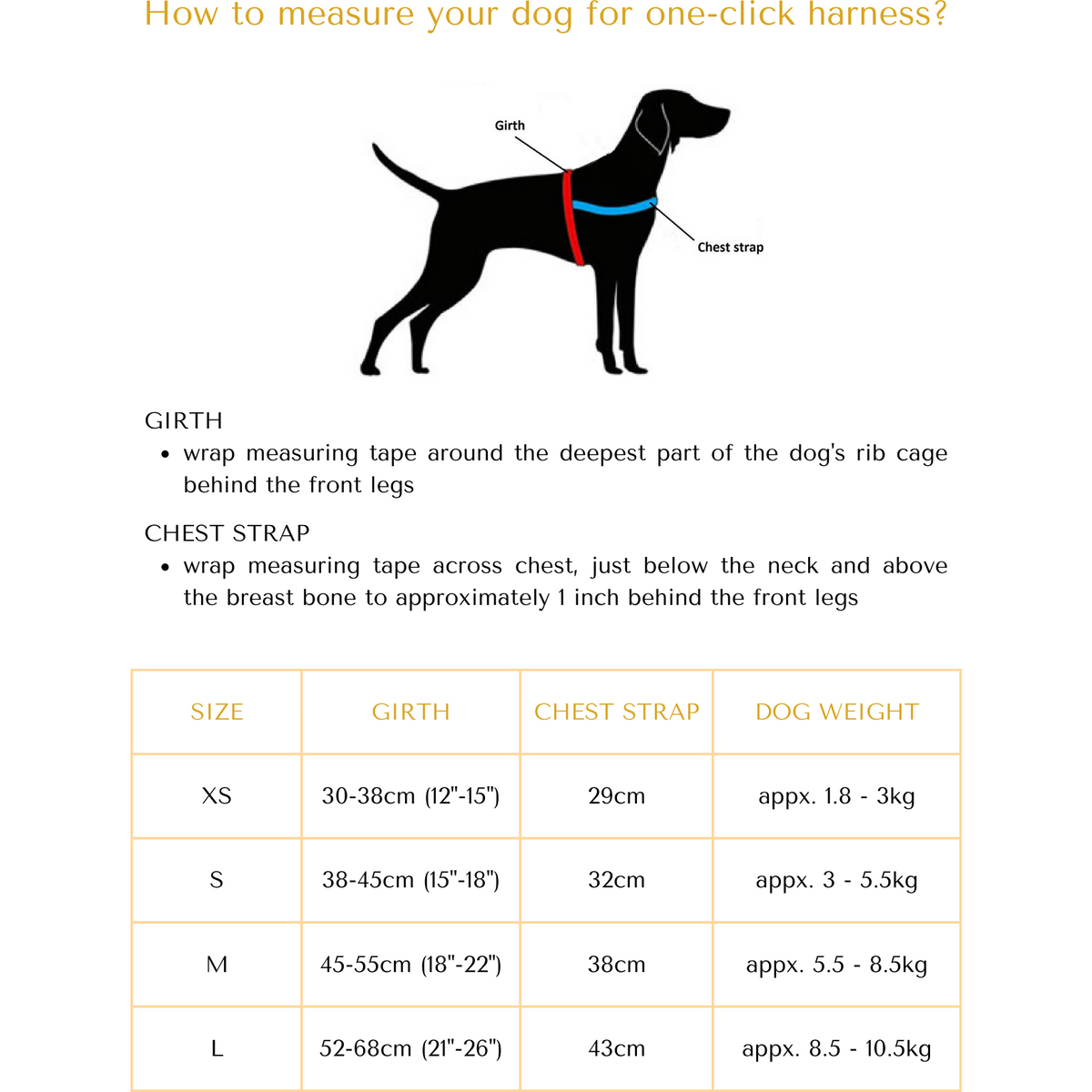 Harnais pour chien Swan One-Click