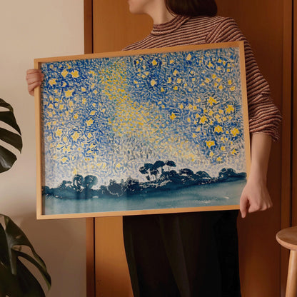 Henri-Edmond Cross - Landscape with Starry Sky | Famous Impressionist Art (available handframed or unframed)
