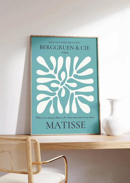 Henri Matisse Leaf Print: Teal Exhibition Poster, Museum Quality