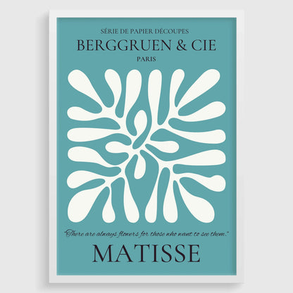 Henri Matisse Leaf Print: Teal Exhibition Poster, Museum Quality