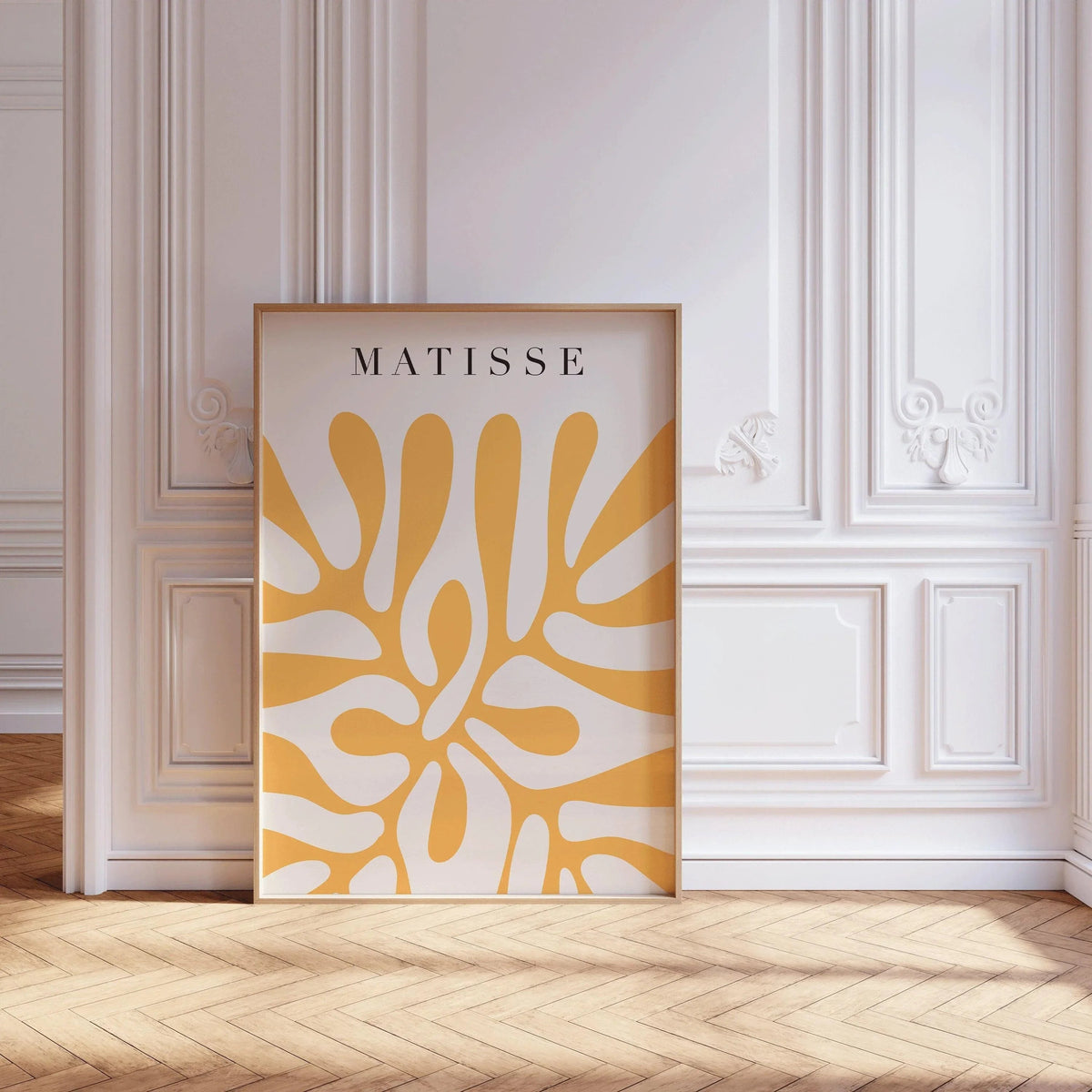 Henri Matisse - Papiers découpés en jaune | Œuvre d'art célèbre (disponible encadrée à la main ou non encadrée)