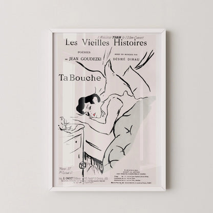 Henri Toulouse Lautrec - Ta Bouche | Affiche d'art neutre célèbre (disponible encadrée à la main ou non encadrée)